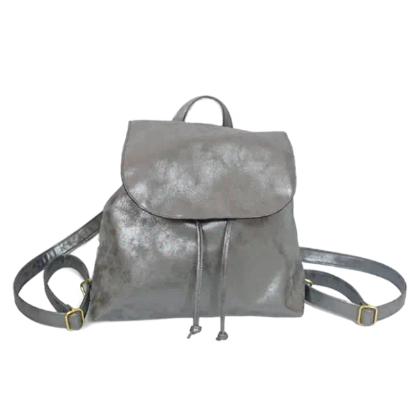 Metallic PU Leather Casual Lady Girl School Work Backpack